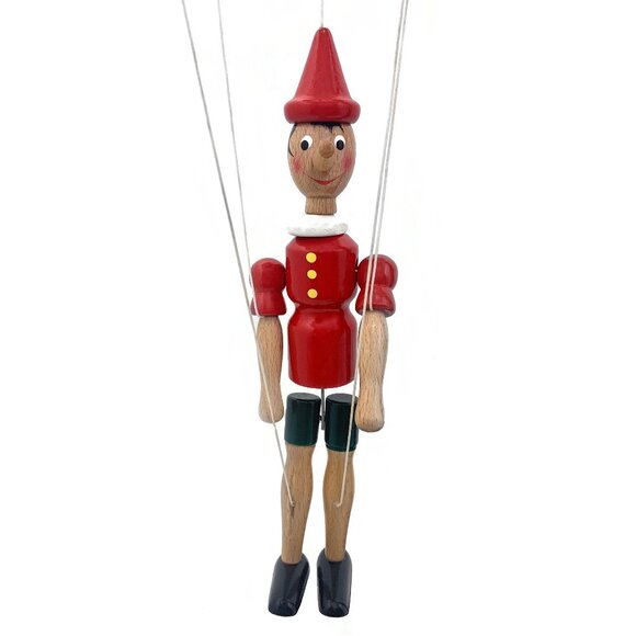 MASTRO Geppetto Pinocchio Wooden Marionette Puppet Hand-Carved Italy Folk Art - Picture 2 of 10